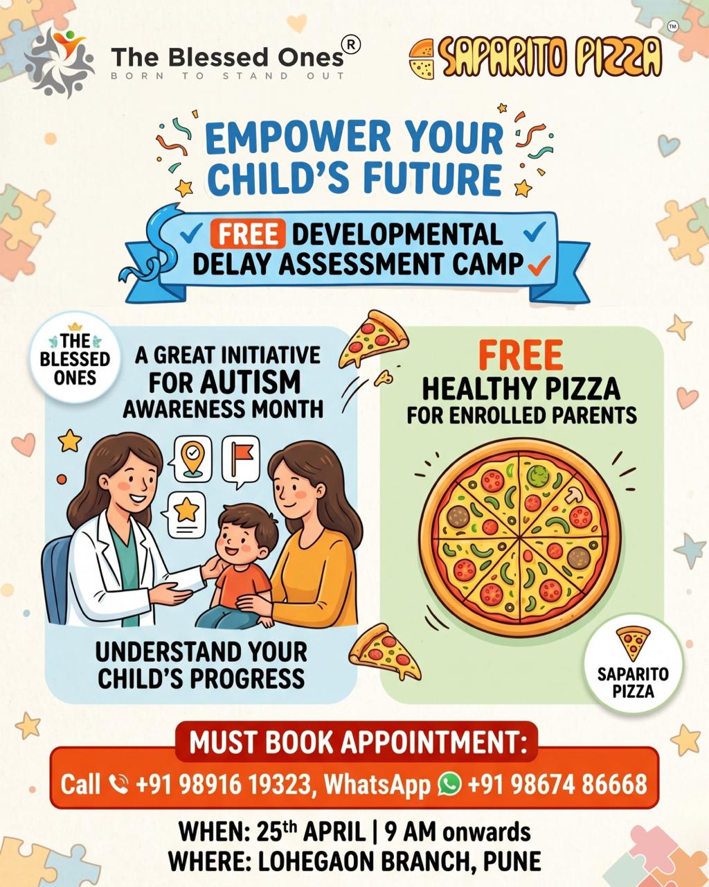 Free Developmental Delay Assessment Camp — The Blessed Ones & Saparito Pizza
